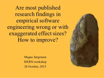 Are most published  research findings in  empirical software  engineering wrong or with