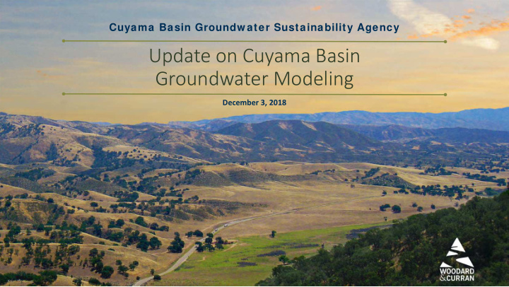 update on cuyama basin groundwater modeling