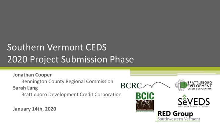southern vermont ceds 2020 project submission phase