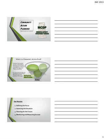 IMC 2013 E XAMPLE :  North of Divide Community Association is a progressive  and cooperative