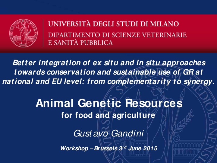 animal genetic resources