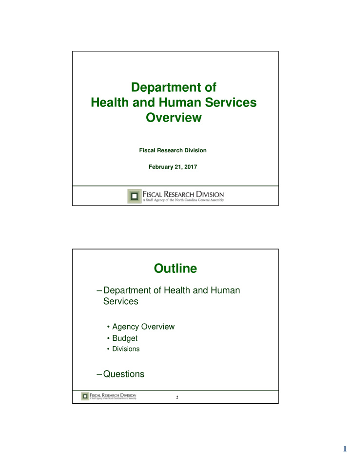 department of health and human services overview