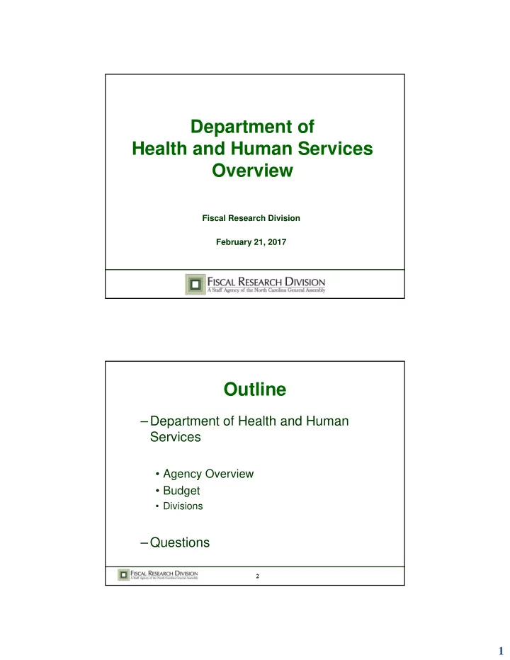 department of health and human services overview