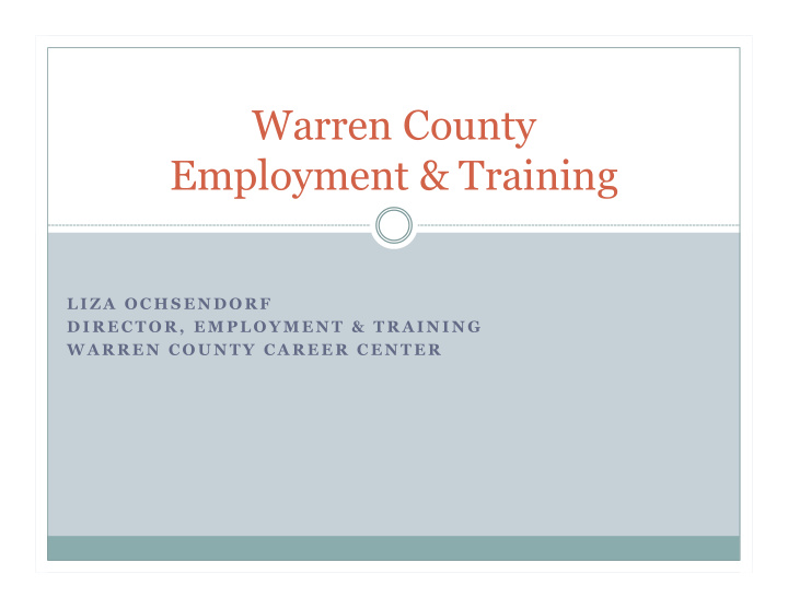 warren county employment training