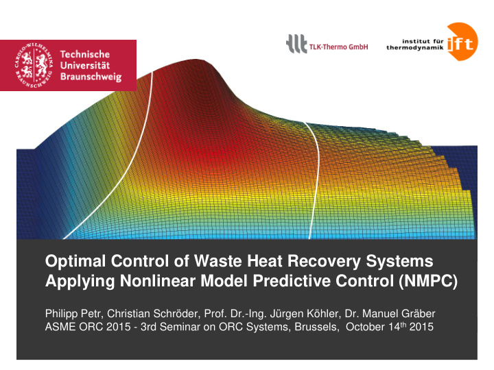 applying nonlinear model predictive control nmpc