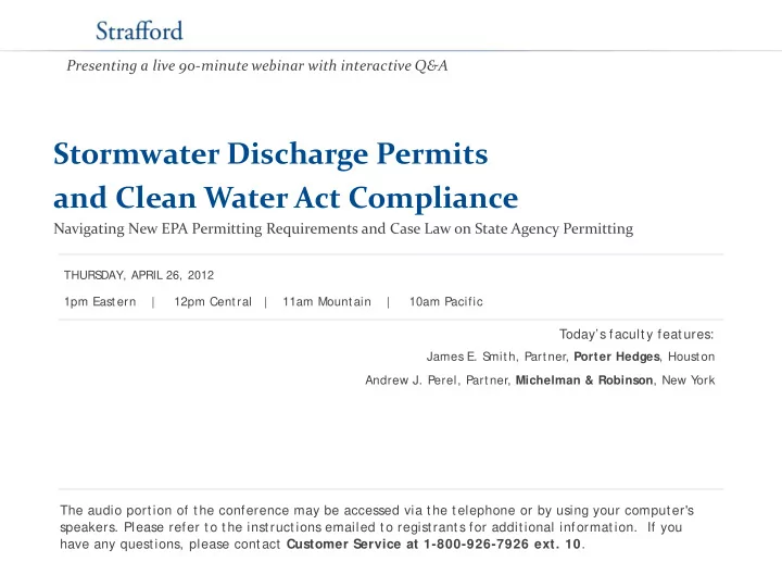 stormwater discharge permits and clean water act