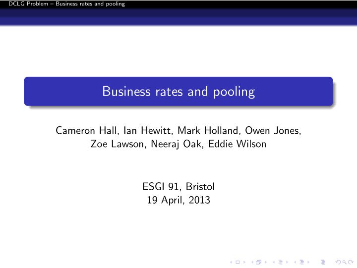 business rates and pooling