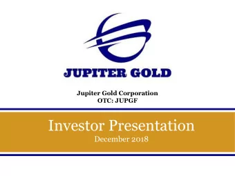 Investor Presentation  December 2018  November 2018  Safe Harbor  This presentation contains