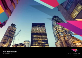 Half Year Results  To 30 June 2015  Inspired Energy PLC Group  Information &amp; Highlights  The