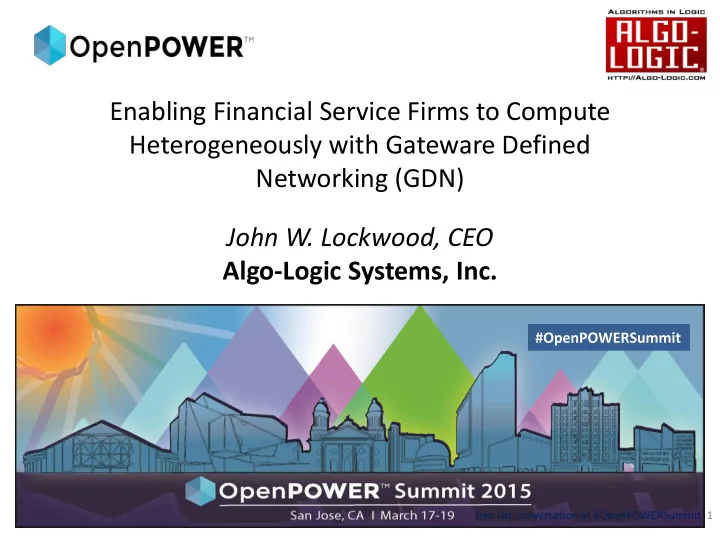 enabling financial service firms to compute
