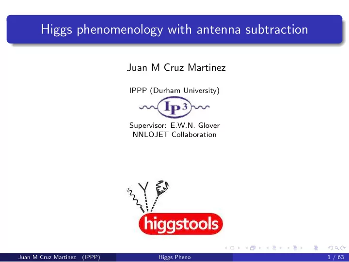 higgs phenomenology with antenna subtraction