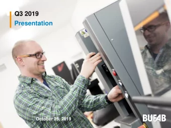 Q3 2019  Presentation  October 25, 2019  Third quarter  Q3 2019 In Brief    Sales up +17%  o