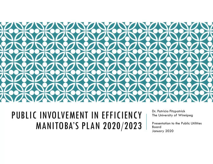 public involvement in efficiency