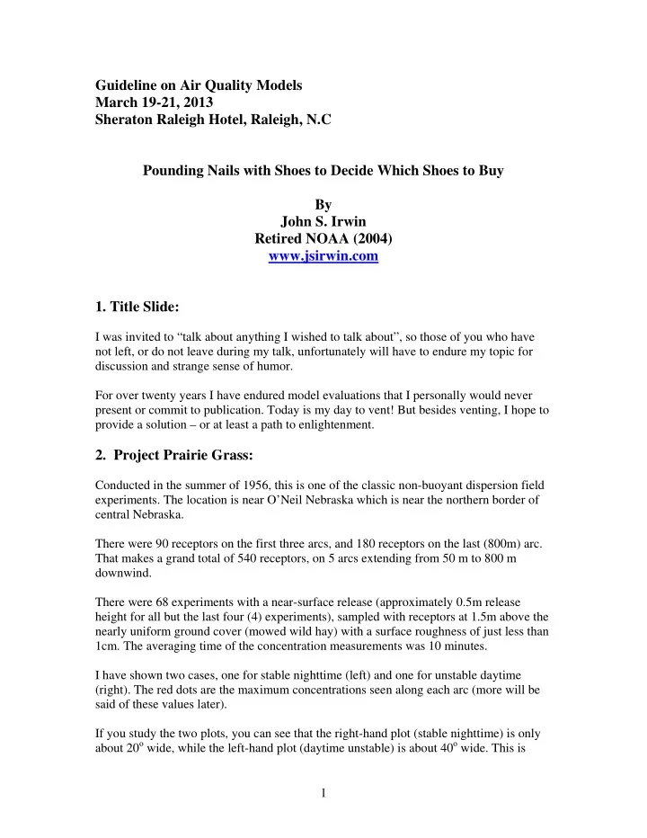 guideline on air quality models march 19 21 2013 sheraton