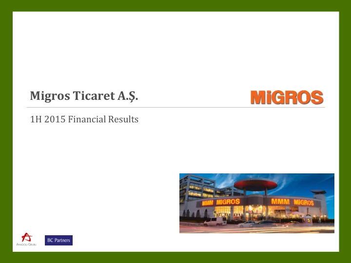 migros t icaret a