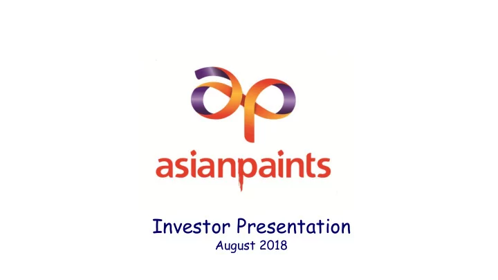 investor presentation