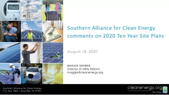Southern Alliance for Clean Energy  comments on 2020 Ten Year Site Plans  August 18, 2020  MAGGIE