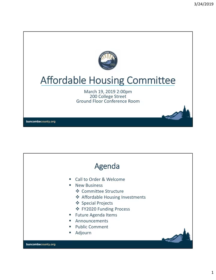 af affordable able housi housing com commit ittee
