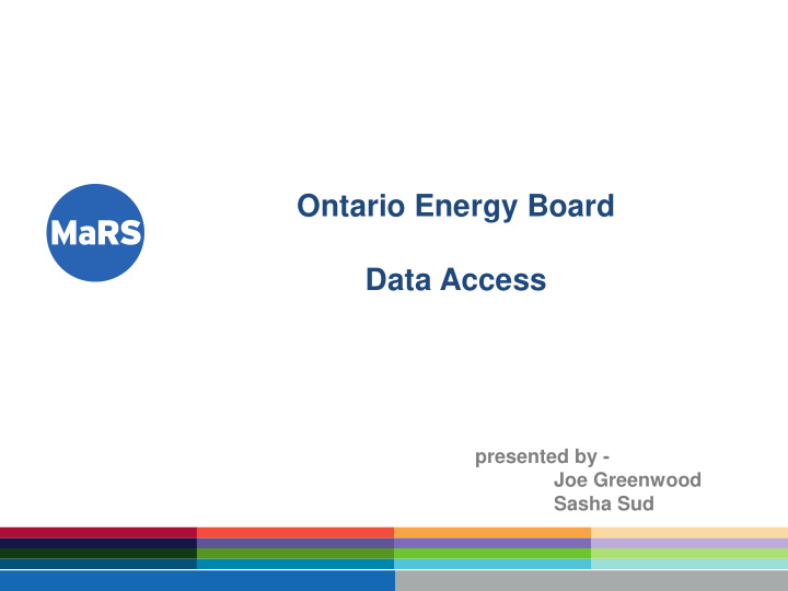 ontario energy board data access