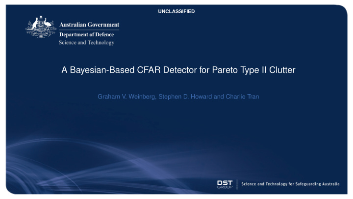a bayesian based cfar detector for pareto type ii clutter