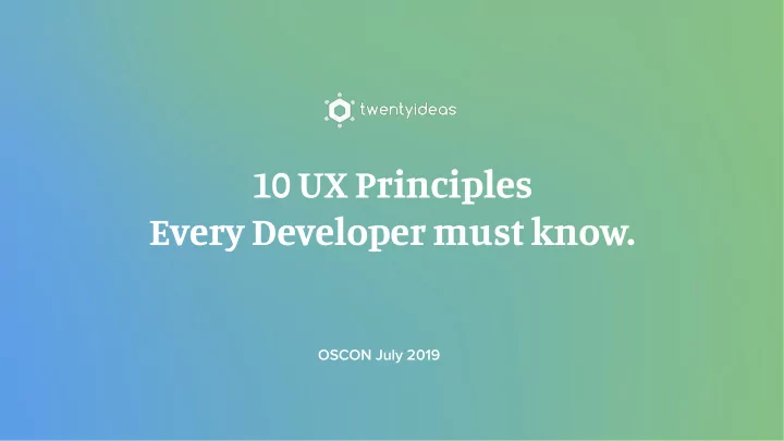 10 ux principles every developer must know