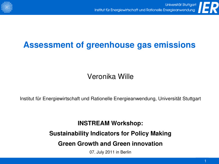 assessment of greenhouse gas emissions