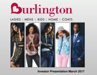 Investor Presentation March 2017  [ C L I E N T N A M E ]  Forward Looking Statements  This