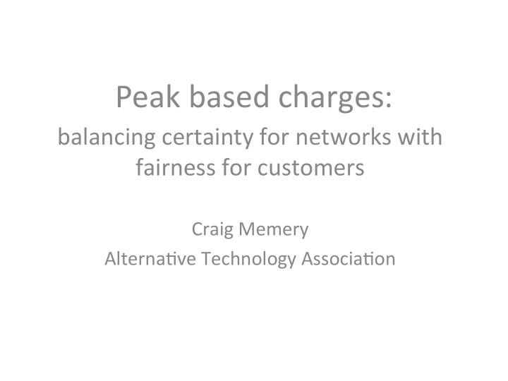 peak based charges