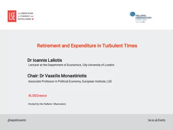 Ret  etir  ireme  ment  nt and  d Expen  pendi  ditur  ure  e in Turb  urbul  ulent  ent Times  mes