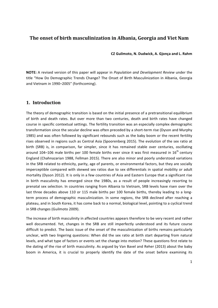 the onset of birth masculinization in albania georgia and