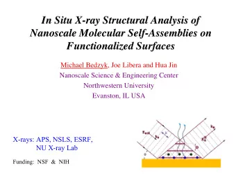 In Situ X-ray Structural Analysis of  In Situ X-ray Structural Analysis of  Nanoscale Molecular