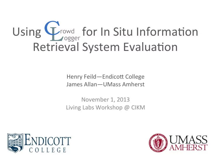 using for in situ informa0on