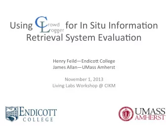 Using                            for  In  Situ