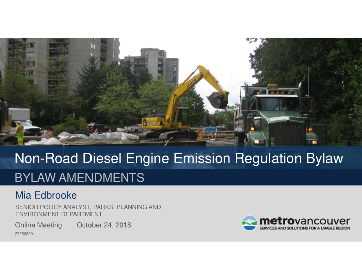 non road diesel engine emission regulation bylaw