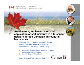 Architecture, implementation and  application of soil moisture in-situ sensor  network across