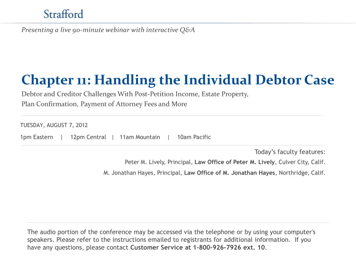 chapter 11 handling the individual debtor case