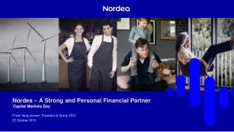 Nordea  A Strong and Personal Financial Partner  Capital Markets Day  Frank Vang-Jensen,