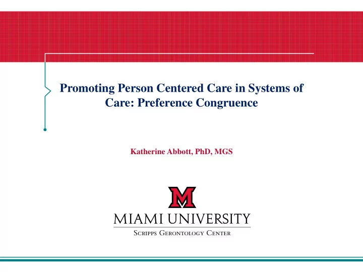 care preference congruence