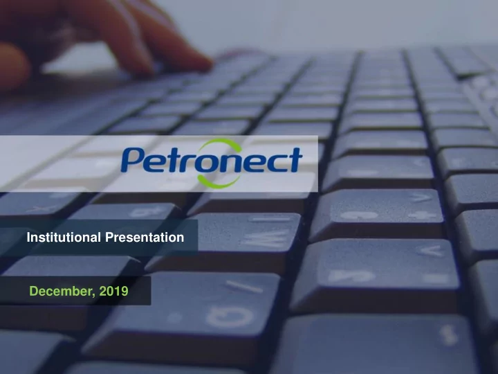 institutional presentation december 2019