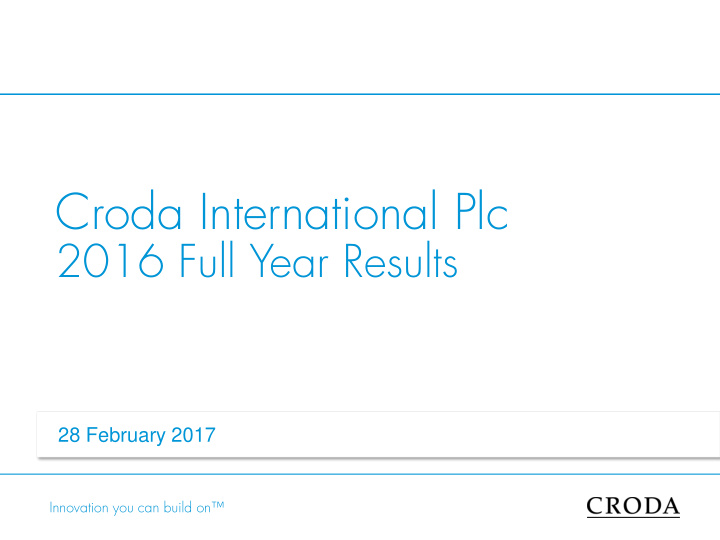 croda international plc