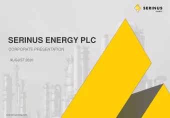 SERINUS ENERGY PLC  CORPORATE PRESENTATION  AUGUST 2020  www.serinusenergy.com