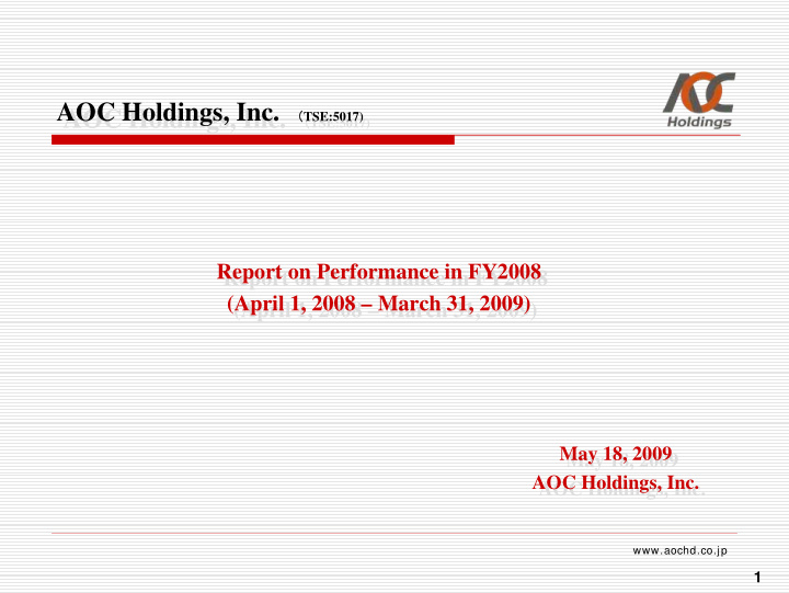 aoc holdings inc aoc holdings inc