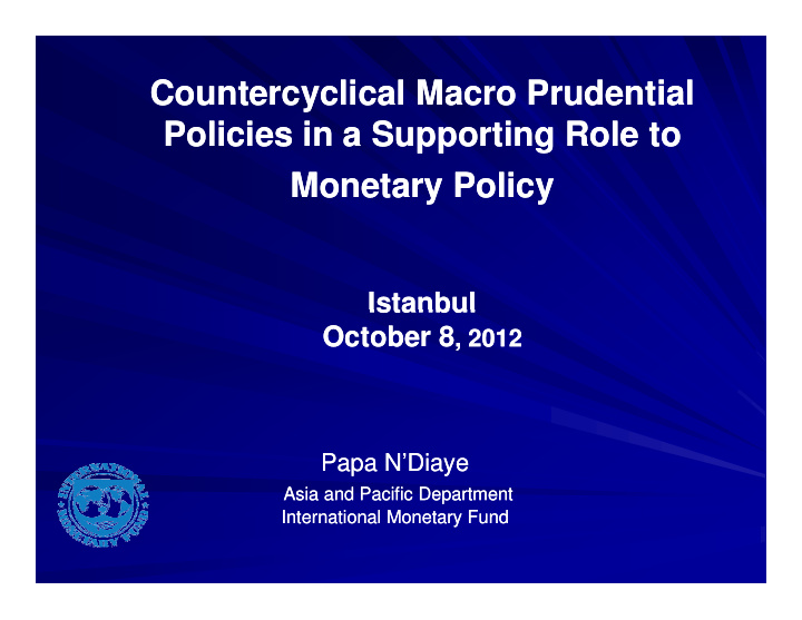 countercyclical macro prudential countercyclical macro