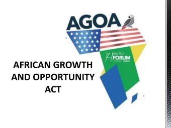 AND OPPORTUNITY  ACT  The Four Pillars of U.S. Policy in Africa  Strengthen Democratic Institutions