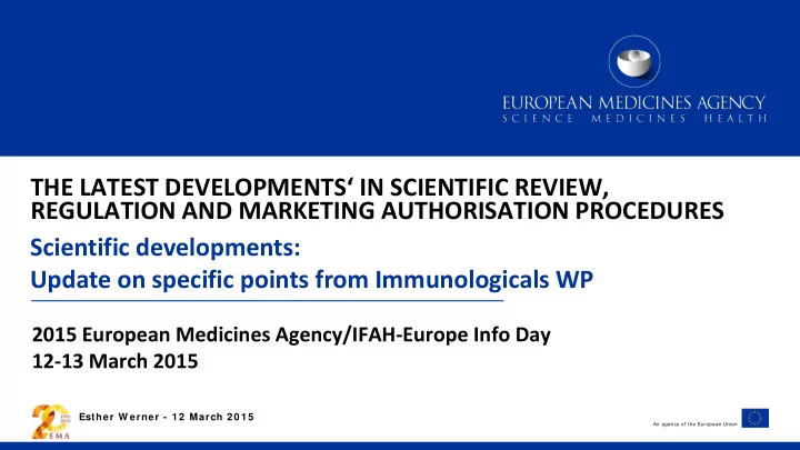 the latest developments in scientific review regulation