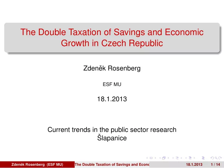 the double taxation of savings and economic growth in