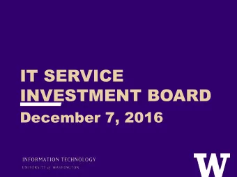 INVESTMENT BOARD  December 7, 2016  AGENDA &gt; Welcome and Introductions &gt; Aaron Powell