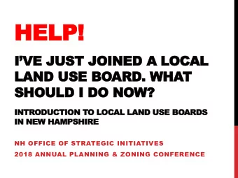 HELP! IVE JUST JOINED A  A LOCAL  LAND USE BOARD. W  WHAT  SHOULD I  I DO NOW?  INTRODUCTION TO