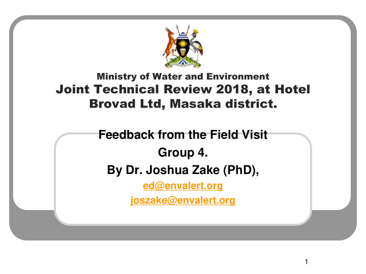 joint technical review 2018 at hotel brovad ltd masaka
