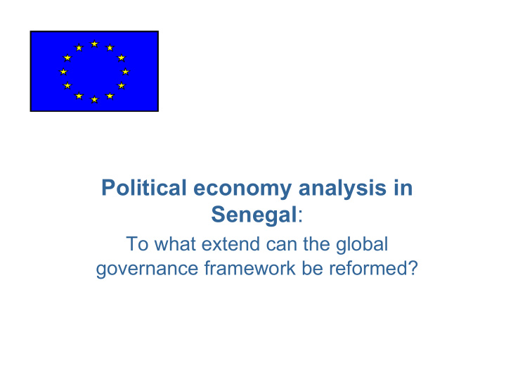 political economy analysis in senegal